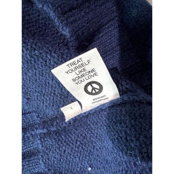 NWOT MadHappy Knit Cashmere Sweater in Blue Cream - Picture 5 of 5